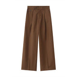 Men's Loose Retro Straight Leg Suit Trousers