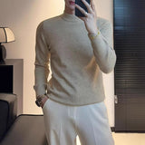 Solid Color Turtleneck Casual Knit Sweater