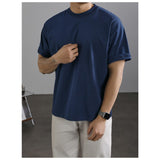 Men's Premium Breathable T-Shirt Soft Solid Color Crew Neck Casual Tee