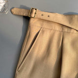 Drape High Waist Straight Vintage Trousers