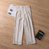 Breathable High Waist Wide Leg Straight Casual Trousers