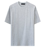 Round Neck Structured Clear Lines Loose T-shirt