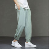 Men's Casual Loose Elastic Waist Sports Ninth Pants