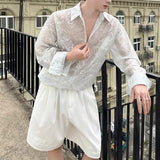 Embroidered Pullover Short-Length Long-Sleeve Shirt