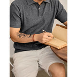 Cooling Ribbed Knit Collared Polo Shirt