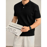 Cooling Ribbed Knit Collared Polo Shirt