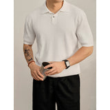 Cooling Ribbed Knit Collared Polo Shirt
