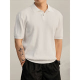 Cooling Ribbed Knit Collared Polo Shirt