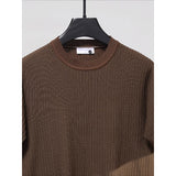 Jacquard Knitted Cool Silk Striped T-Shirt