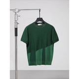 Jacquard Knitted Cool Silk Striped T-Shirt