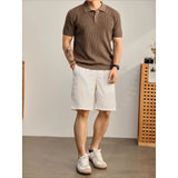 Cooling Ribbed Knit Collared Polo Shirt