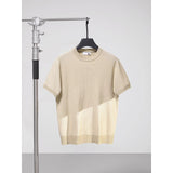 Jacquard Knitted Cool Silk Striped T-Shirt