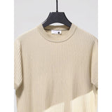 Jacquard Knitted Cool Silk Striped T-Shirt
