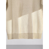 Jacquard Knitted Cool Silk Striped T-Shirt