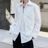 Men's Casual Loose Lapel Zipper Shirt