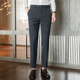 Men's Business Casual High Waisted Pants Slim Fit Dress Pants