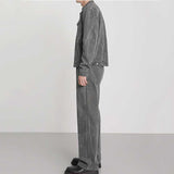Men's British Denim Jacket Retro Loose Straight Leg Pants