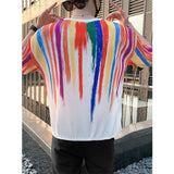 Men's Business Rainbow Stripe Short Sleeve T-Shirt