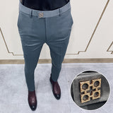 Men's Business Casual Slim Fit Stretch Cropped Pants