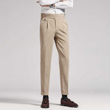 Men's Business Casual High Waisted Pants Slim Fit Dress Pants