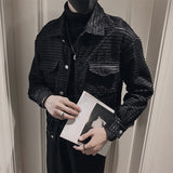 Men's Business Vintage Lapel Pocket Black Jacket