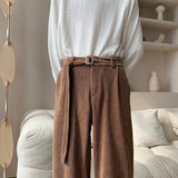 Vintage Draped Corduroy Wide Leg Pants