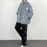 Casual Plush Wavy Striped Loose Reversible Jacket