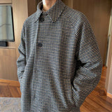 Vintage Plaid Mid Length Coat