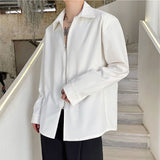 Men's Casual Loose Lapel Zipper Shirt