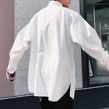 Men's Casual Solid Color Pullover Fake Two-Piece Long Sleeve Shirt
