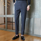 Men Business Striped Casual Slim Pants