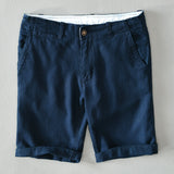 Men Summer Business Casual Loose Wide Leg Linen Blended Shorts