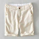 Men Summer Business Casual Loose Wide Leg Linen Blended Shorts
