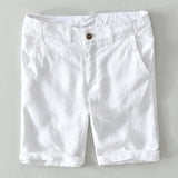 Men Summer Business Casual Loose Wide Leg Linen Blended Shorts
