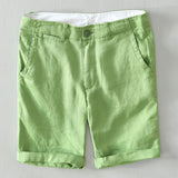Men Summer Business Casual Loose Wide Leg Linen Blended Shorts