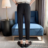 Men's Retro Business Color Block Slim Pants