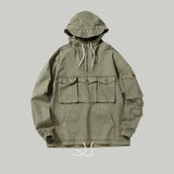 Men American Solid Color Long-Sleeved Hoodie