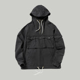 Men American Solid Color Long-Sleeved Hoodie