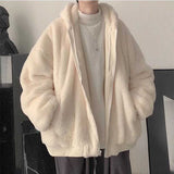 Men's Japanese Reversible Hooded Plush Jacket