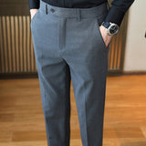 Men Business Striped Casual Slim Pants