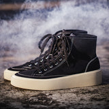 Men's Vintage High Top Canvas  Black Sneakers