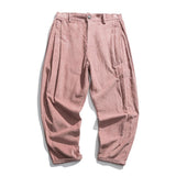 Men's Japanese Retro Casual Loose Solid Color Corduroy Pants