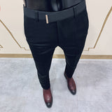 Men's Business Casual Slim Fit Stretch Cropped Pants