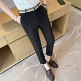 Men's Retro Business Color Block Slim Pants