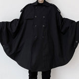 Hooded Bat Sleeve Trench Coat