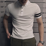 Men's Summer Collar Striped Slim Fit T-shirt