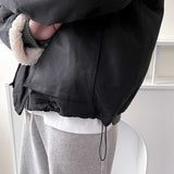Casual Solid Color Stitching Thick Loose Tooling Jacket
