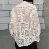 Vintage Loose Cutout Cuban Collar Shirt