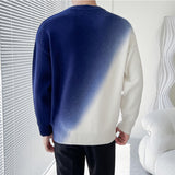 Men's Casual Gradient Crew Neck Knit Sweatershirt