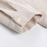 Men's Japanese Casual Simple Solid Color Corduroy Long Sleeve Shirt
